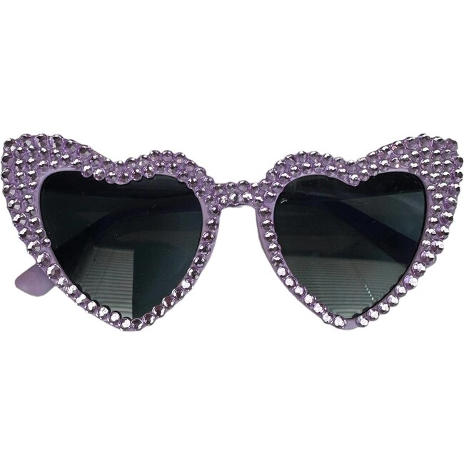 Crystal Encrusted Heart Sunnies Lavender