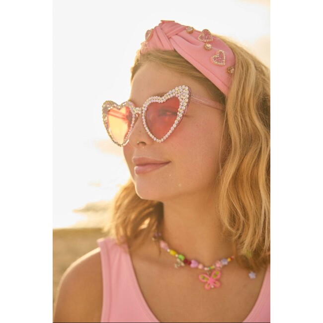 Crystal Encrusted Heart Sunnies Lavender