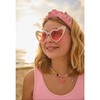 Crystal Encrusted Heart Sunnies Lavender - Sunglasses - 4