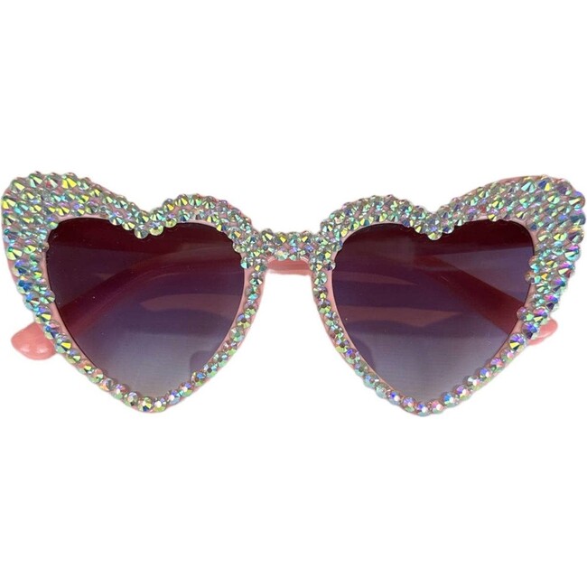 Crystal Encrusted Heart Sunnies Lavender - Sunglasses - 5