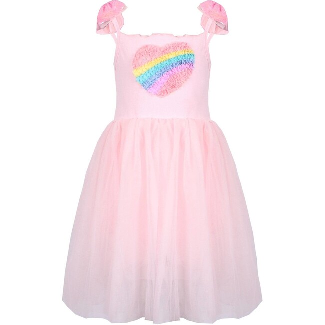 3D Rainbow Heart Tulle Dress