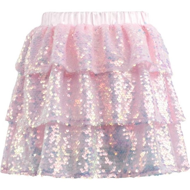 Iridescent Shimmer Sequin Skirt Pink