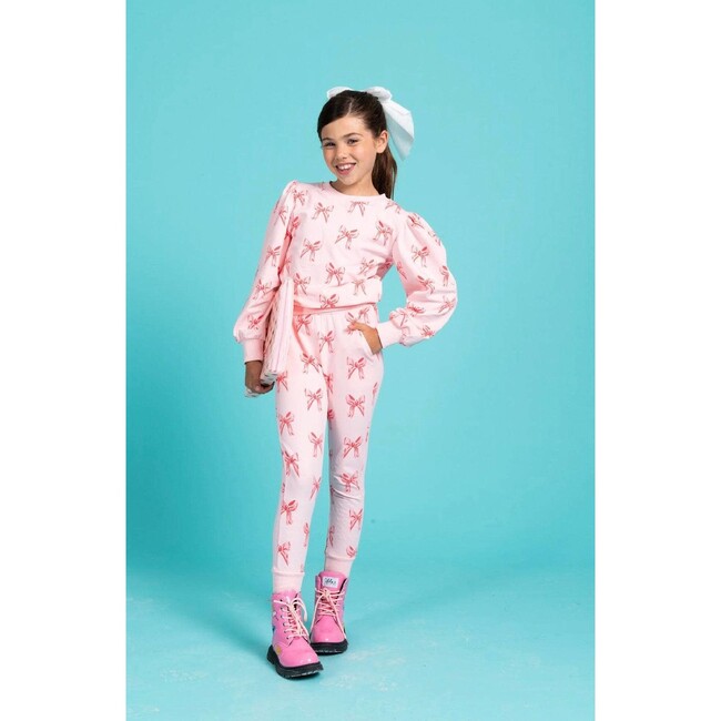 Ribbon Puff Sleeve Set Pink - Mixed Apparel Set - 4