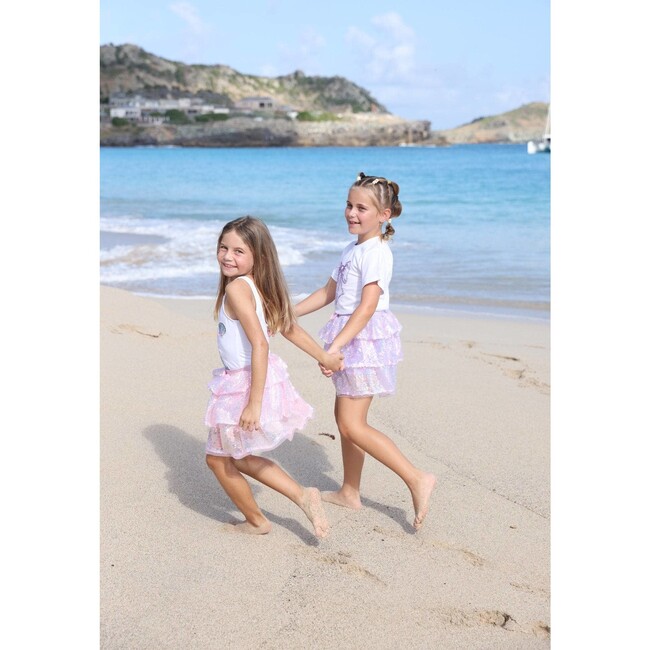 Iridescent Shimmer Sequin Skirt Pink - Skirts - 3