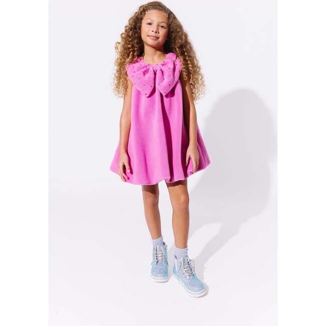 Big Bow Teddy Fleece Dress - Dresses - 6