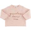 Heather Knit Roll-Edge Grandma Loves Me Sweater, Pink - Sweaters - 1 - thumbnail