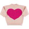 Giant Hearts Grandpa Knitted Pullover, Pale Pink - Sweaters - 1 - thumbnail