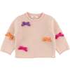 Multi Bows Heather Roll Edge Knitted Pullover, Pale Pink Heather - Sweaters - 1 - thumbnail