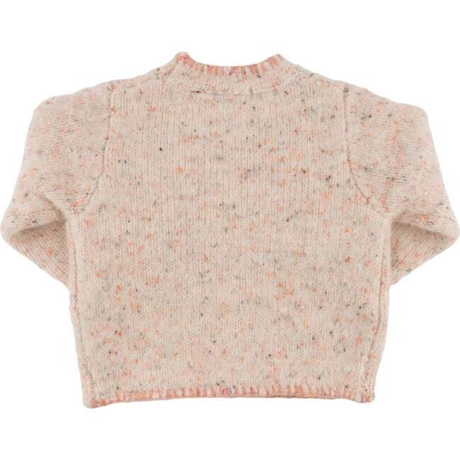 Big Bow Speckled Roll-Edge Knitted Pullover, Pale Pink - Sweaters - 5