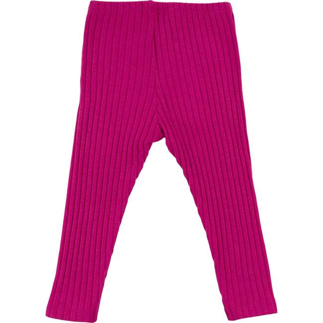 Wide Rib Plain Legging, Hot Pink - Leggings - 5