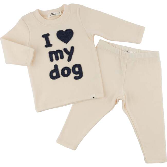 I Heart My Dog Two Piece Set, Shortbread - Mixed Apparel Set - 3