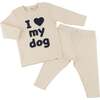 I Heart My Dog Two Piece Set, Shortbread - Mixed Apparel Set - 3