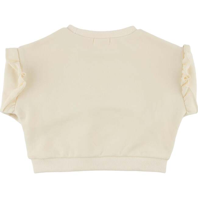 Ruffle Slouch Grandma Loves Me Sweatshirt , Natural - Sweatshirts - 8