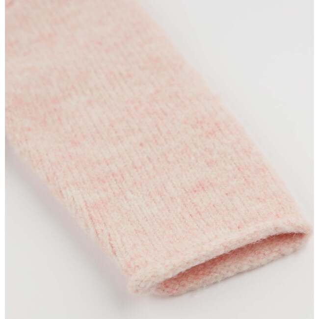 Heather Knit Roll-Edge Grandma Loves Me Sweater, Pink - Sweaters - 4