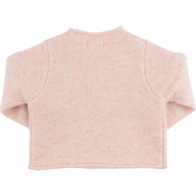 Heather Knit Roll-Edge Grandma Loves Me Sweater, Pink - Sweaters - 5