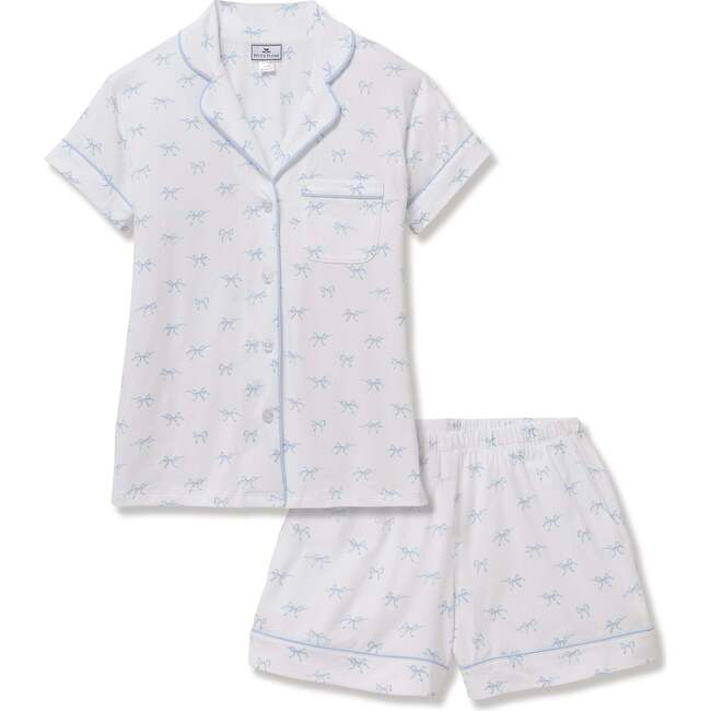 Womens Classic Short Sleeve Short Set in Something Blue Bows