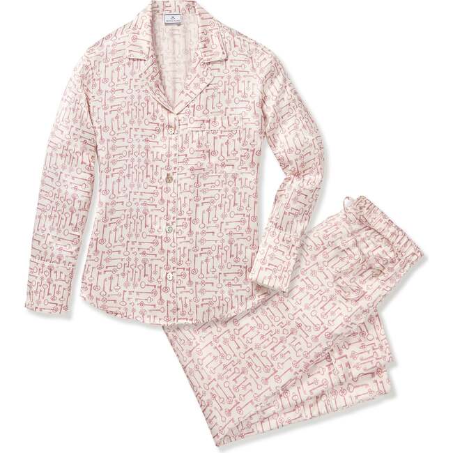 Womens Silk Pajama Set in Key to My Heart