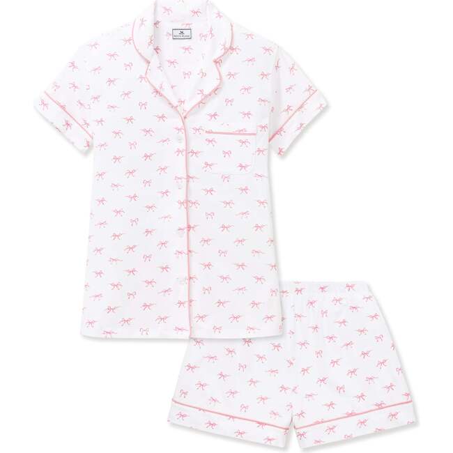 Womens Classic Short Sleeve Short Set in Blushing Bows
