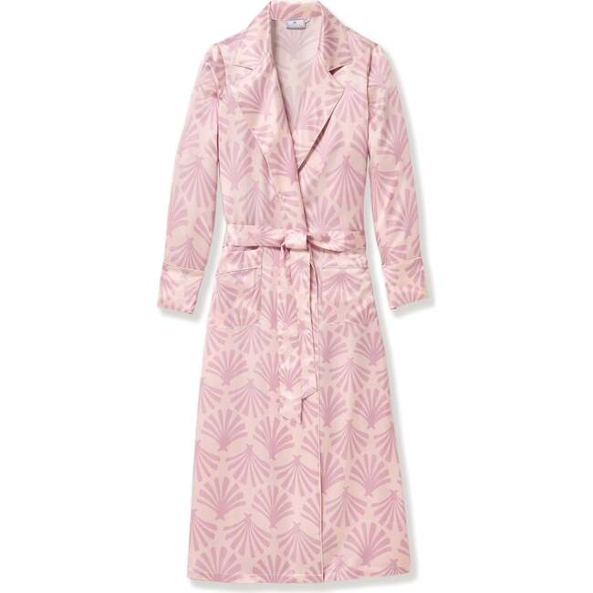 Women's Silk Long Robe in Blush Tide