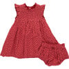 Baby Girls Stevie Dress, Red Mini Hearts - Dresses - 1 - thumbnail
