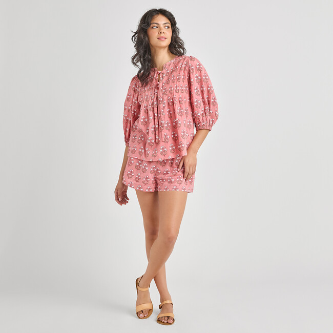 Womens Theodore Short, Pink Strawflower