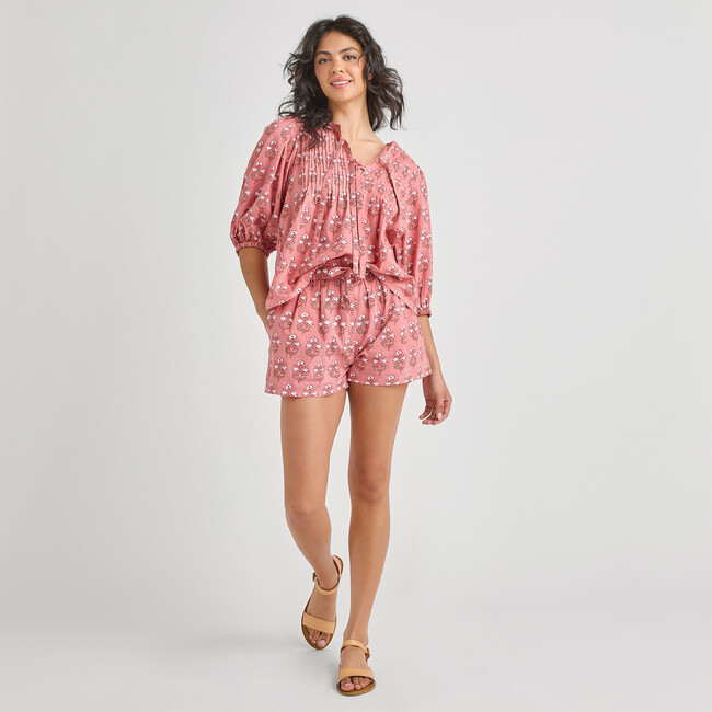 Womens Indira Top, Pink Strawflower