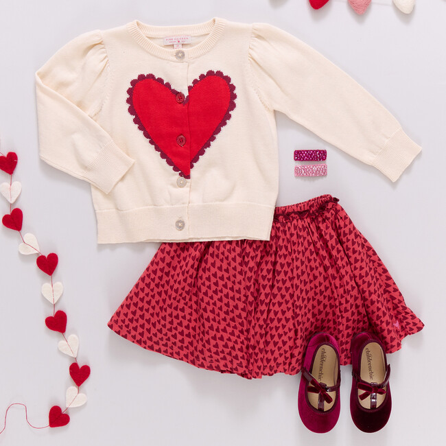 Girls Constance Sweater, Scalloped Heart