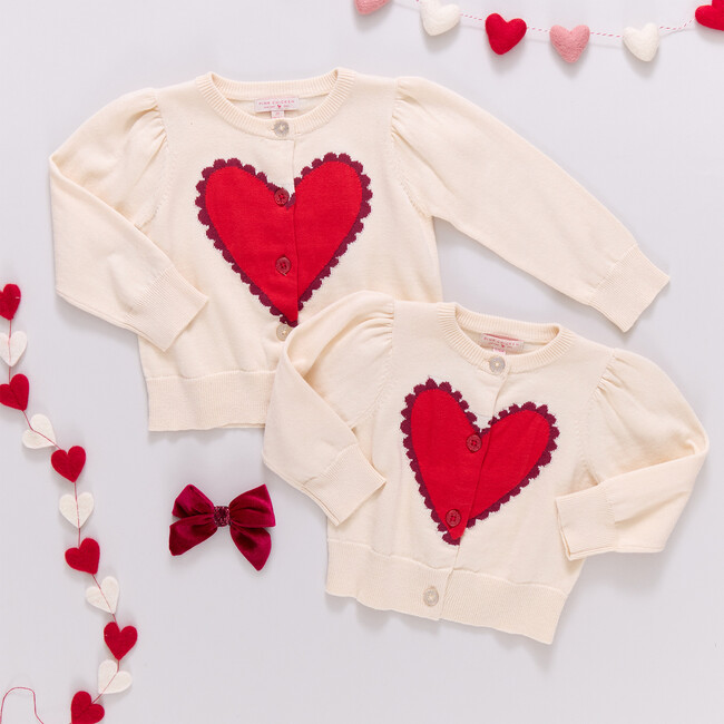 Baby Girls Constance Sweater, Scalloped Heart
