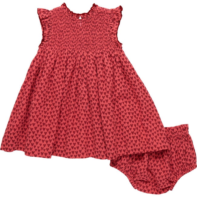 Baby Girls Stevie Dress, Red Mini Hearts - Dresses - 4
