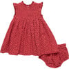 Baby Girls Stevie Dress, Red Mini Hearts - Dresses - 4 - thumbnail