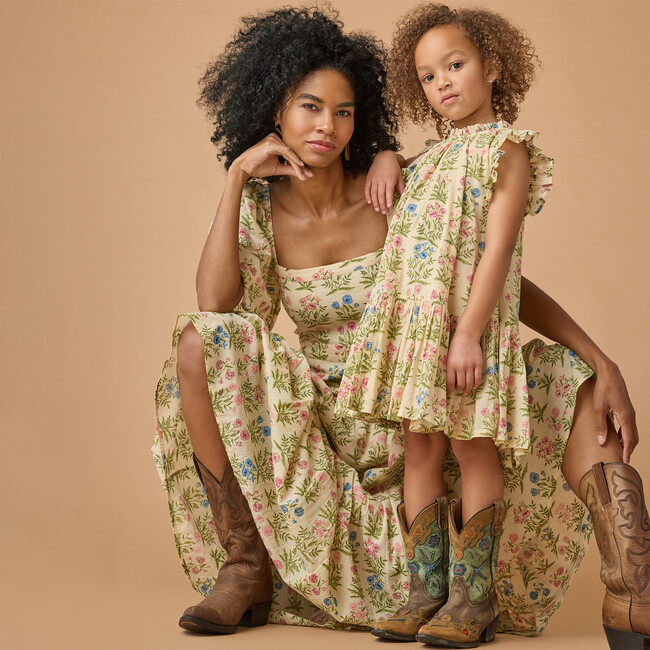 Womens Marilyn Bell Sleeve Dress, Leafy Floral - Dresses - 3