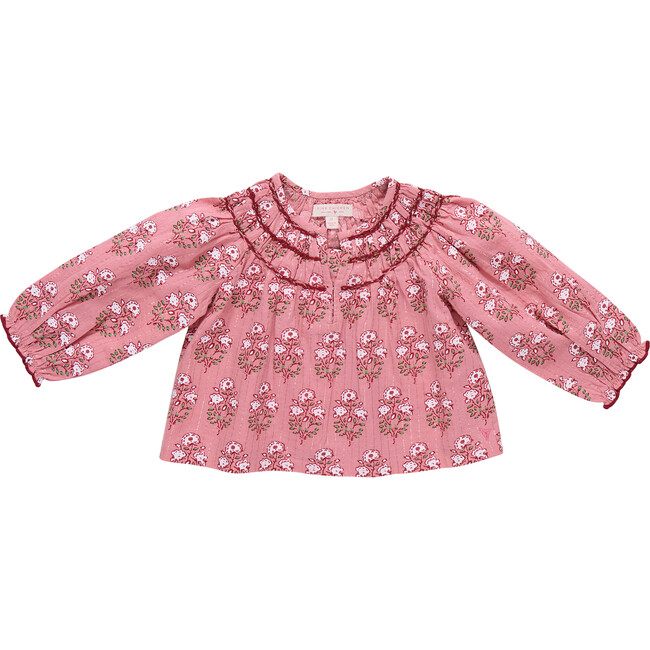 Girls Ava Top, Pink Strawflower