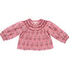 Girls Ava Top, Pink Strawflower - Blouses - 1 - thumbnail