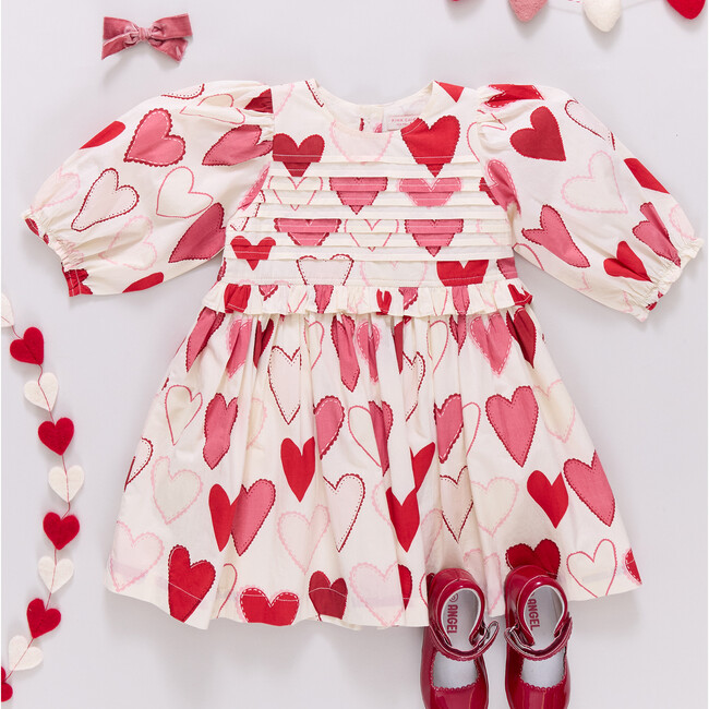 Girls Renee Dress, Gradient Hearts