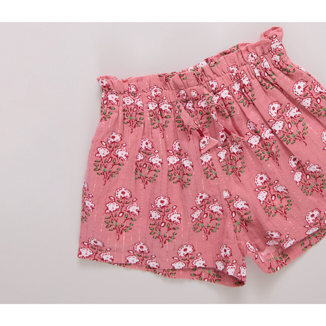 Girls Theodore Short, Pink Strawflower - Shorts - 4