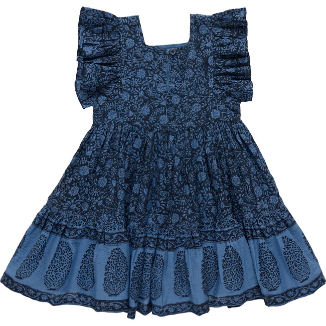 Girls Elsie Dress, Stellar Blue Garden Floral - Dresses - 5