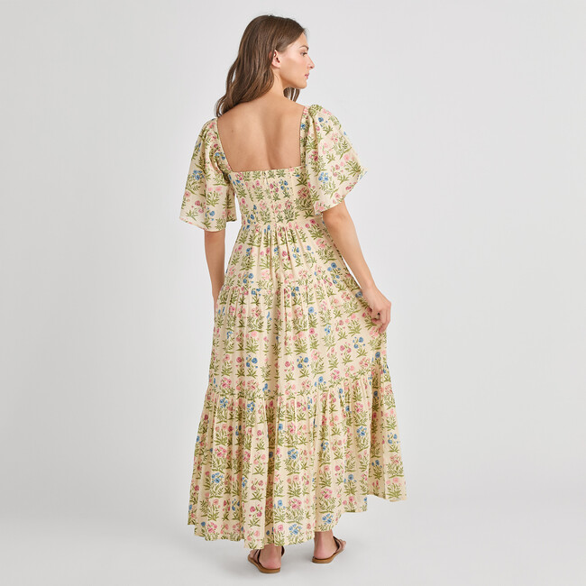 Womens Marilyn Bell Sleeve Dress, Leafy Floral - Dresses - 6