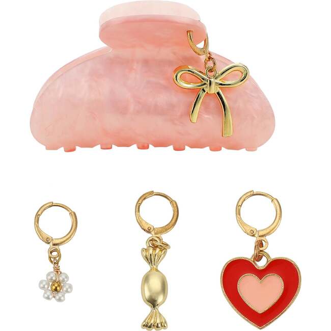 Valentine's Claw Clip and Charms Set