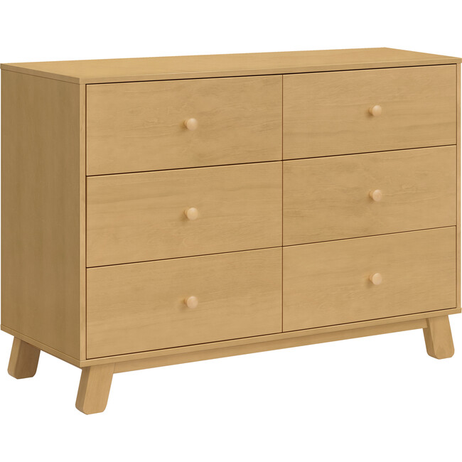 Hudson Modern 6-Drawer Assembled Double Dresser in Honey