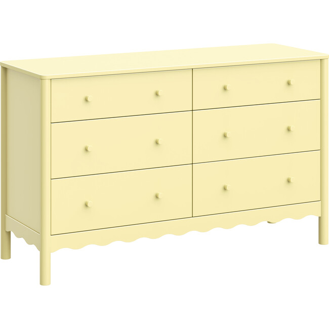 Swell 6-Drawer Assembled Dresser in Pale Yellow