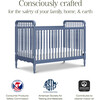 Liberty 3-in-1 Convertible Spindle Crib w/Toddler Bed Conversion Kit in Cove Blue - Cribs - 2