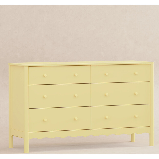 Swell 6-Drawer Assembled Dresser in Pale Yellow