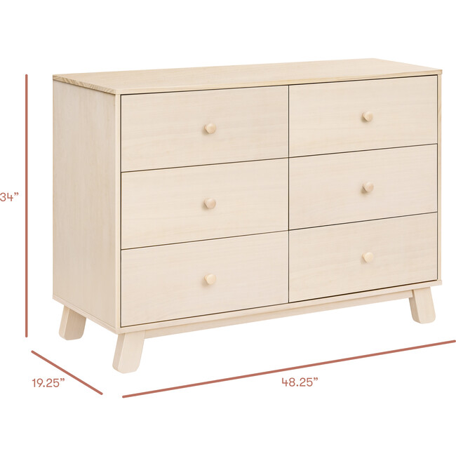 Hudson Modern 6-Drawer Assembled Double Dresser in Washed Natural - Dressers - 3
