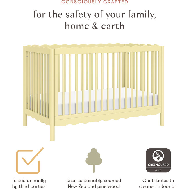 Swell 4-in-1 Convertible Crib w/Toddler Conversion Kit in Pale Yellow