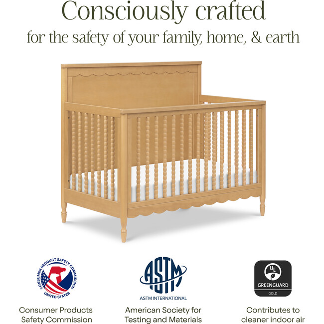 Ambrosia 4-in-1 Convertible Crib in Honey - Cribs - 3