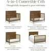 Ambrosia 4-in-1 Convertible Crib in Natural Walnut - Cribs - 4