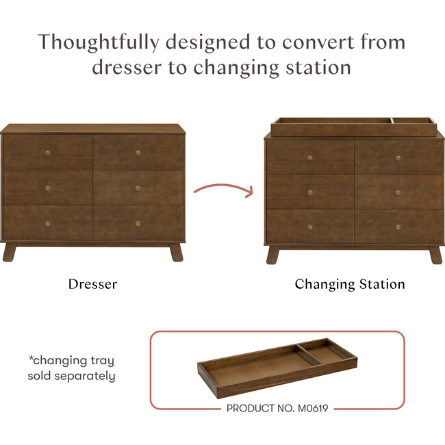 Hudson Modern 6-Drawer Assembled Double Dresser in Natural Walnut - Dressers - 4