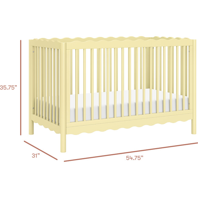 Swell 4-in-1 Convertible Crib w/Toddler Conversion Kit in Pale Yellow - Cribs - 3
