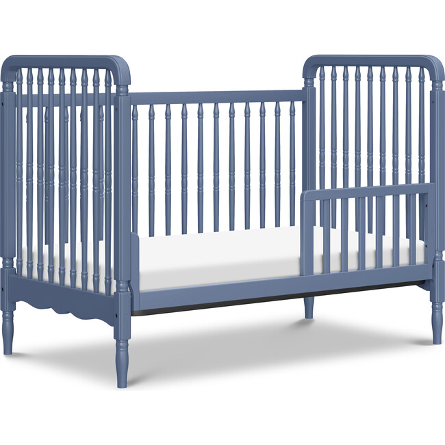 Liberty 3-in-1 Convertible Spindle Crib w/Toddler Bed Conversion Kit in Cove Blue - Cribs - 5