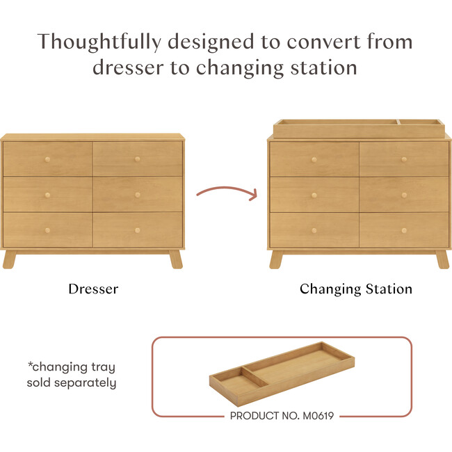 Hudson Modern 6-Drawer Assembled Double Dresser in Honey - Dressers - 5